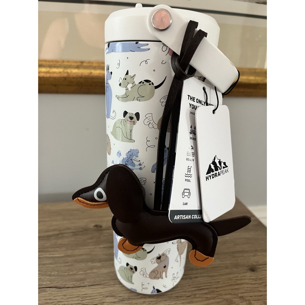 HYDRAPEAK Artisan Collection 32 Oz Tumbler New Dachshund Dog Print 24 Hr Cold